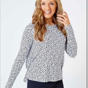 Altar’d State (revival) Long Sleeve Dalmatian Polka Dot Top (with tie in back)